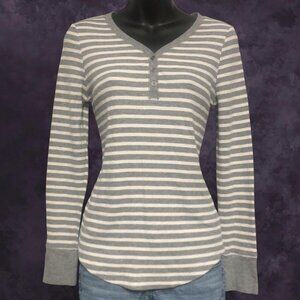 Y2K Faded Glory Striped Henley